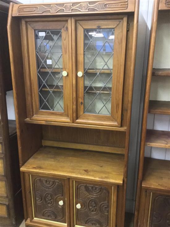 Carved South African glazed bookcase